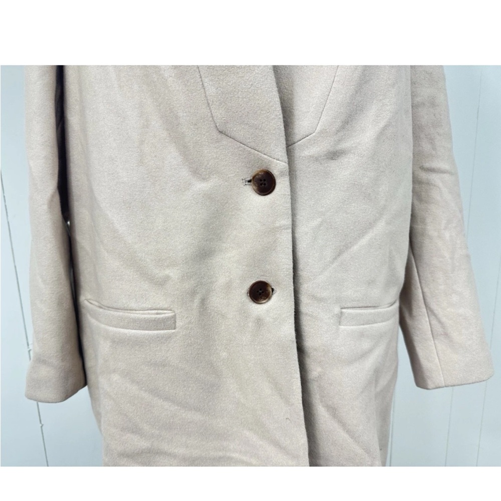 NEW Old Navy Women's Beige Long Dress Coat Size 2XL  Tall Button Up Pockets - Picture 3 of 13